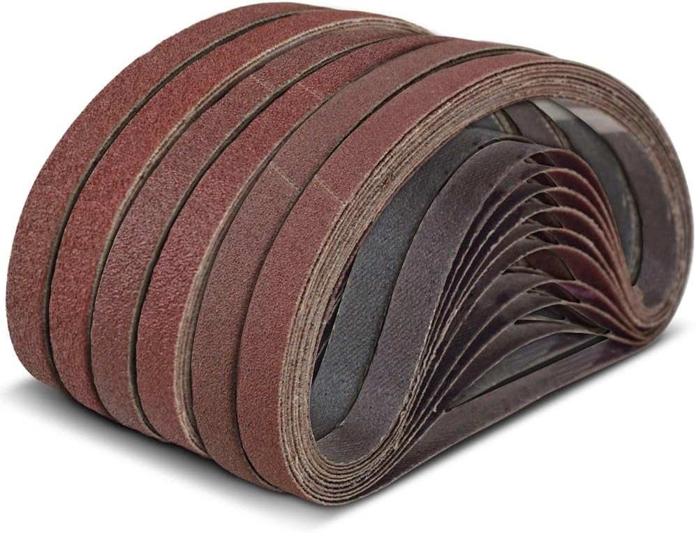 Aluminum Oxide Sanding Belts – 1/2×18, 60-Piece Grit Set for All Projects