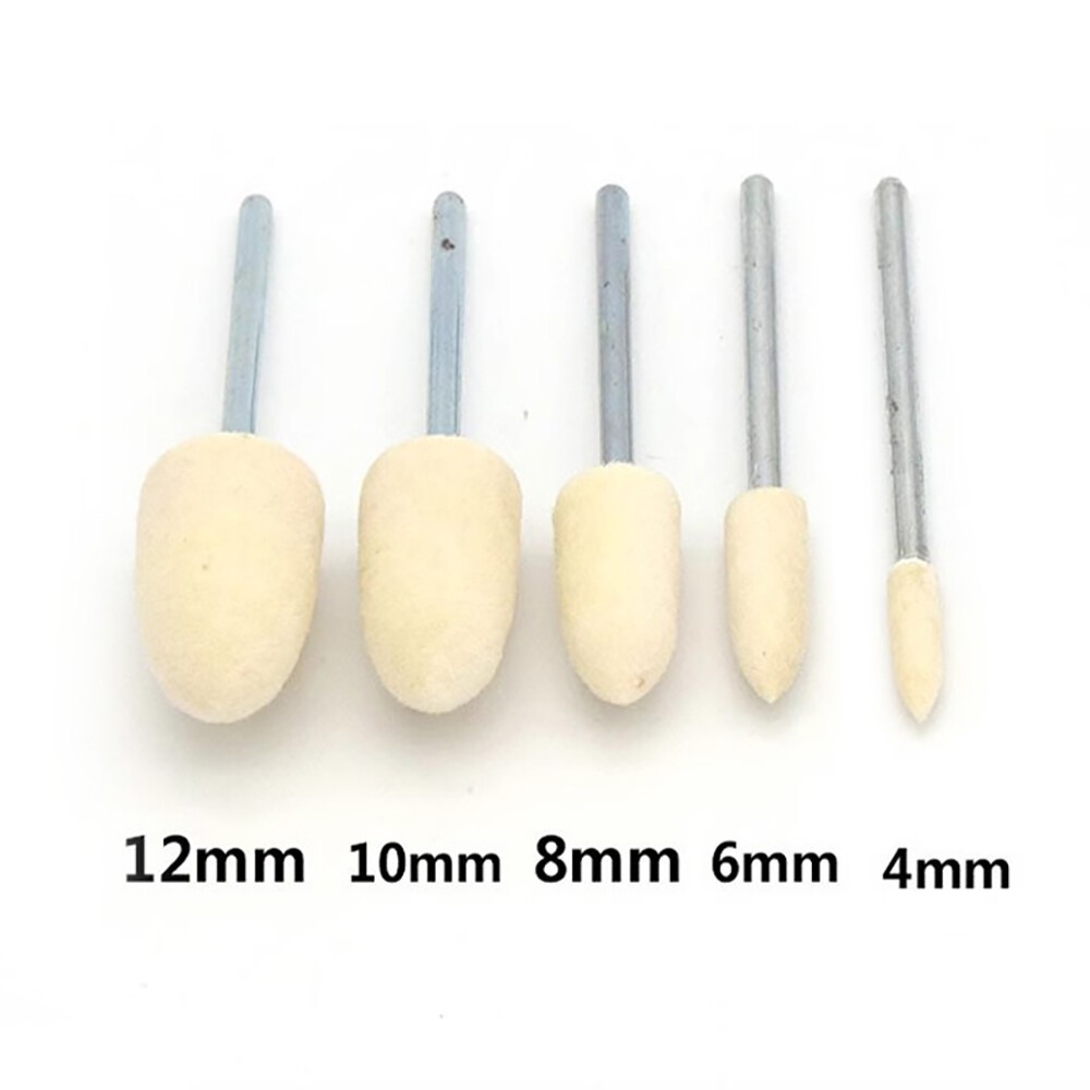 Felt Polishing Head Wool Buffing Wheel Grind Cylindrical/Bullet For Rotary Tools