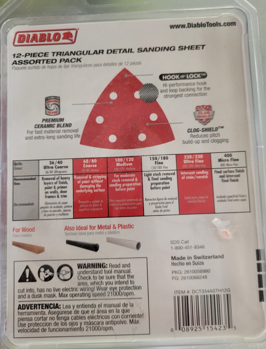 2 pk of 12 Diablo 3-3/4″ Variety 80G 120G 220G Triangular Detail Sanding Sheets
