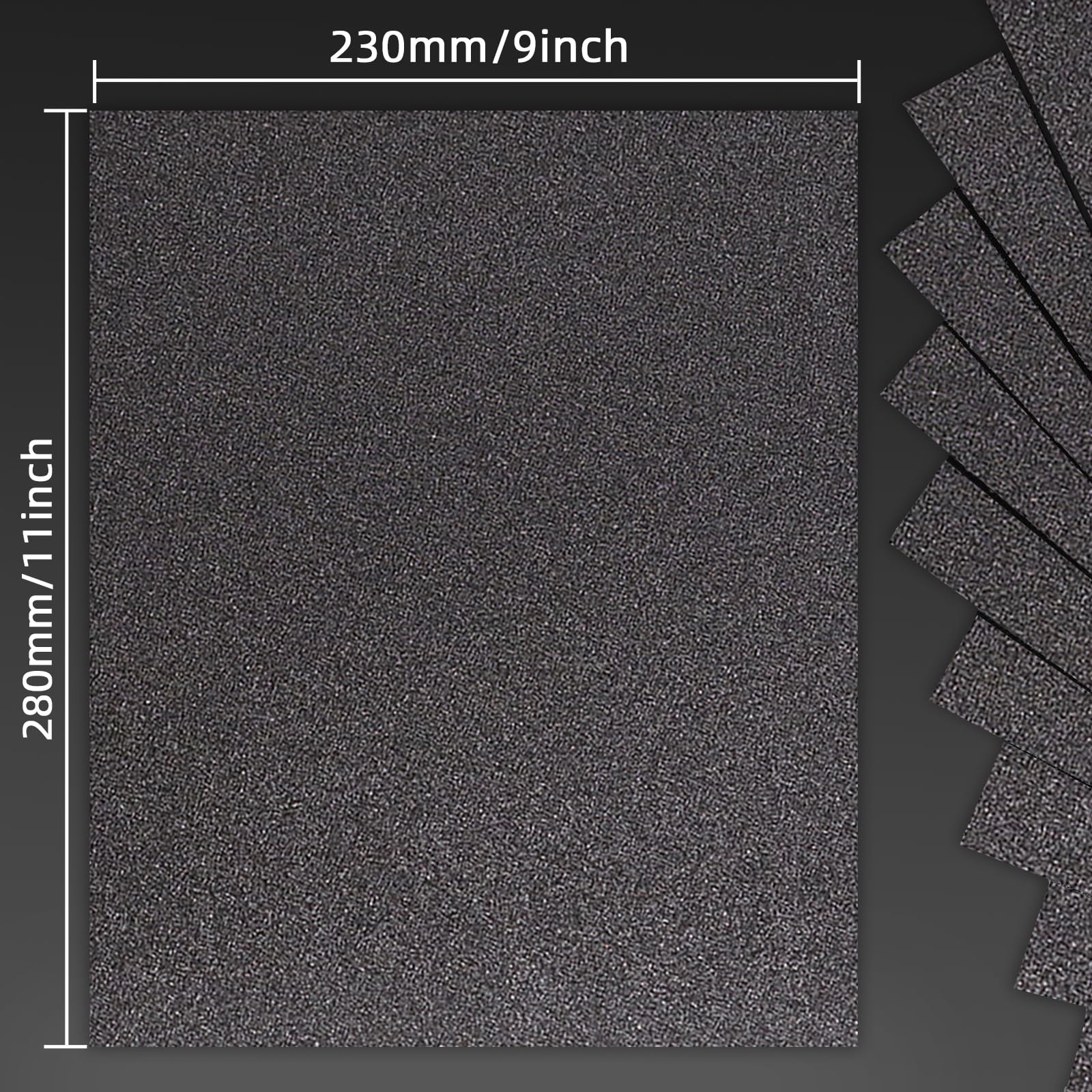 10Pcs 9×11 Inch 220 Grit Sand Paper Wet Dry Sandpaper for Wood Metal Automotive