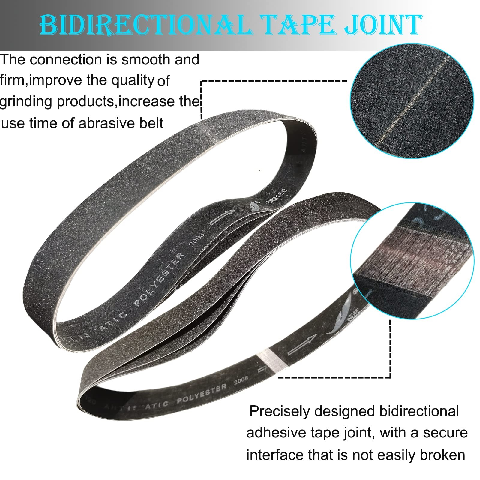 18 Pack 2 x 42 Inch Silicon Carbide Sanding Belts Assortment- 80, 120, 240, 4…