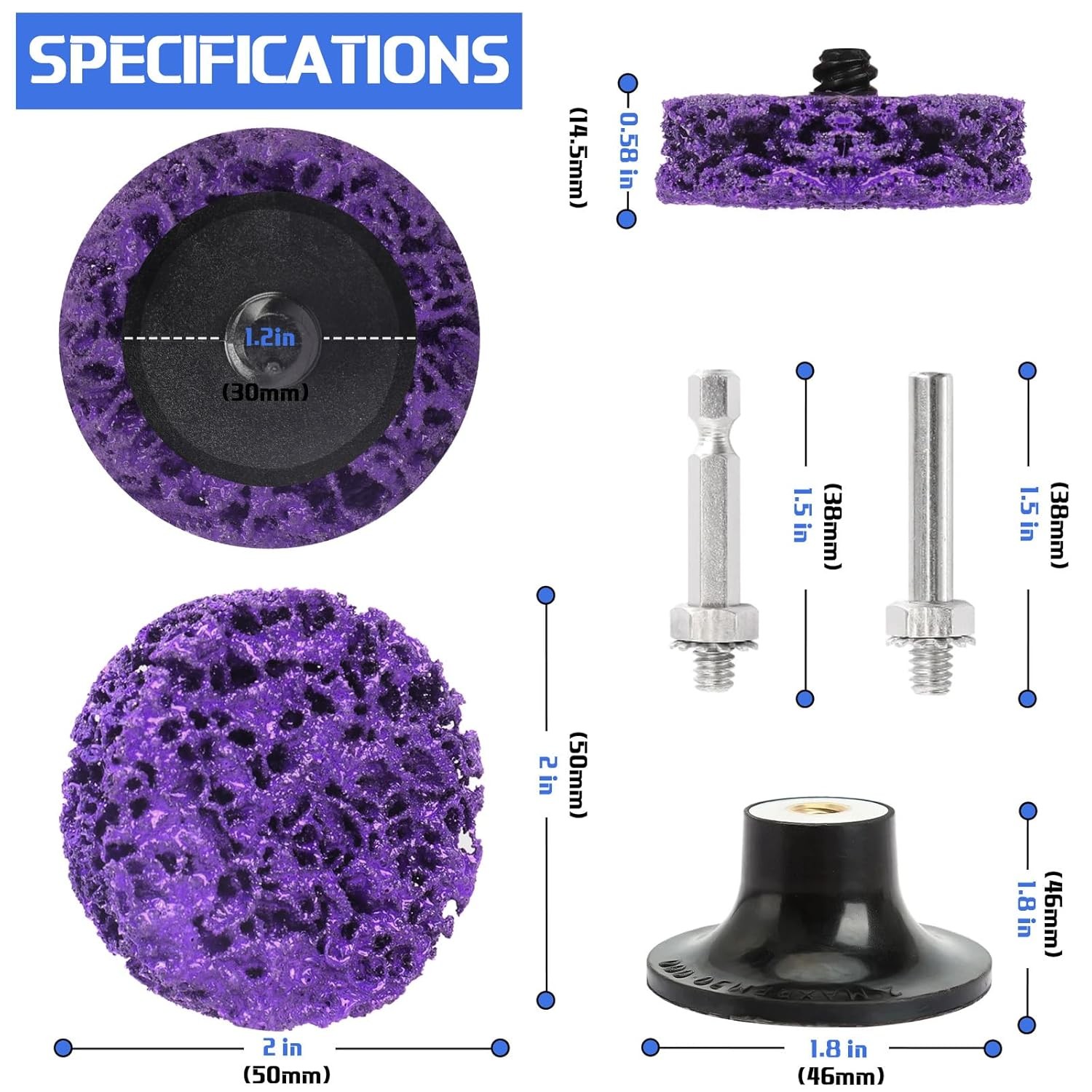 53PCS Quick Strip Disc for Drill, 2 Inch Die Grinder Stripping Discs, 1/4″…