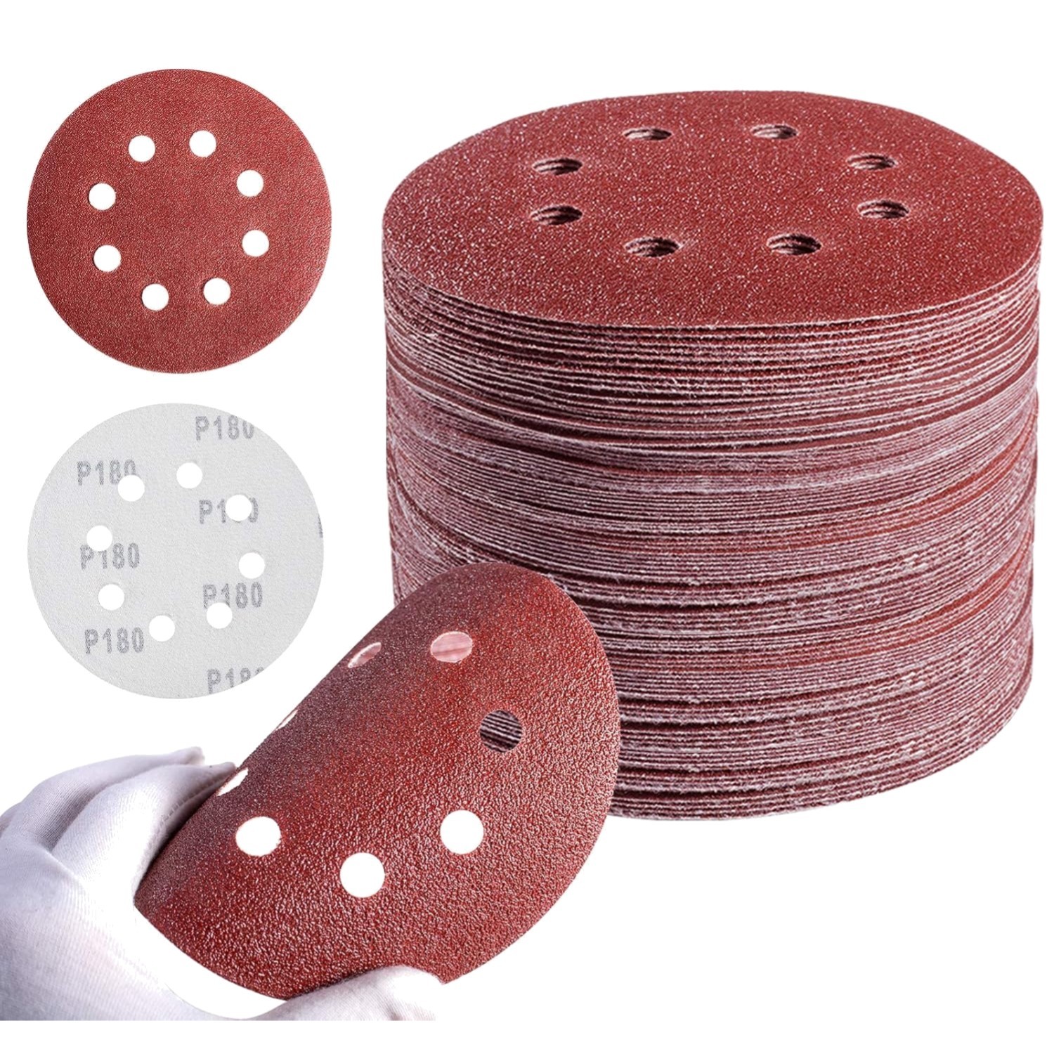 High-Quality 5-Inch Sandpaper Discs Pack of 72 – Versatile Orbital Sander Pads