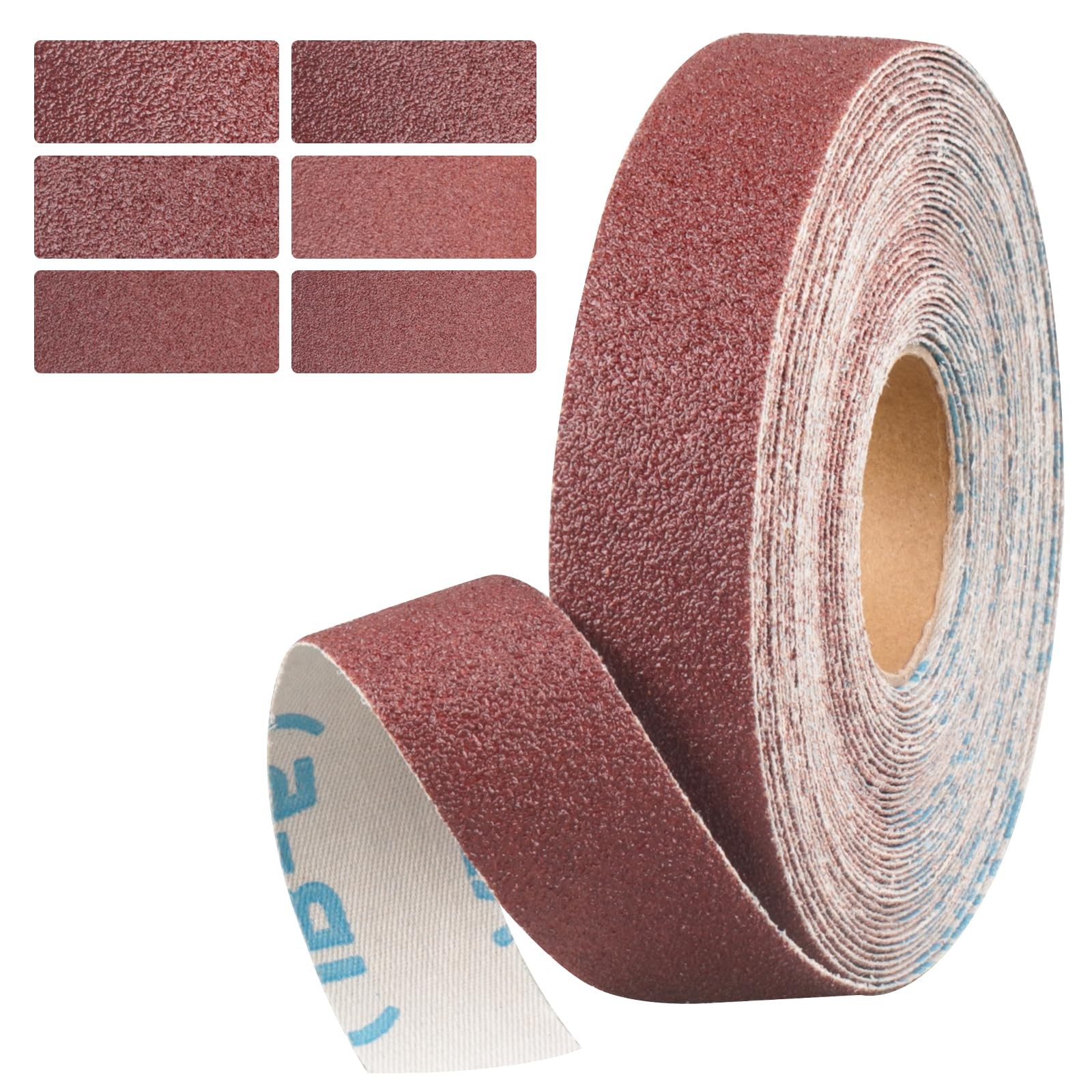 60 Grit Continuous Sandpaper Roll,1″ x 32.8 Feet Emery Cloth 10 meters, Red