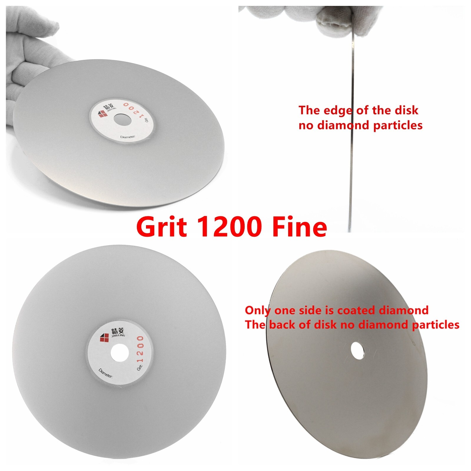 6″ inch Diamond Grinding Disc Grit 1200 Fine Coated Flat Lap Disk Abrasive Wheel