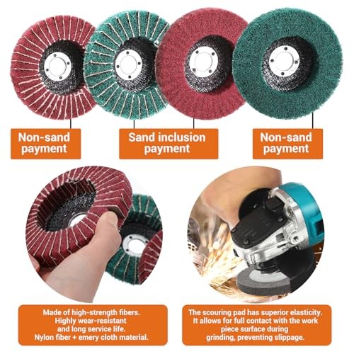 18 Pack 4 Inch Buffering Wheels Polishing Kit with Compound for Angle Grinder,