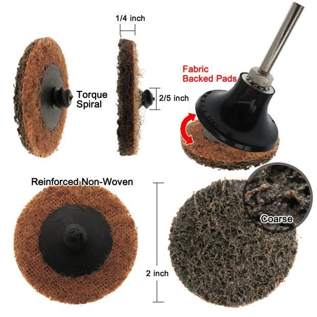 46PCS 2″ Roll Lock Sanding Discs Set W/ 1/4 Holder Die Grinder Quick Change Disc