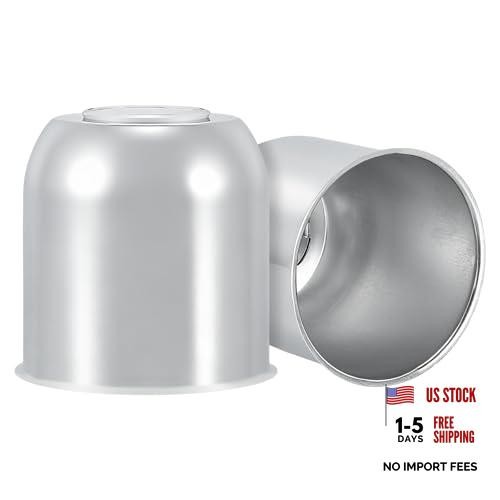 4.25″ Push Through Center Caps for Trailer Truck RV Wheel Rims 2Pack Silver
