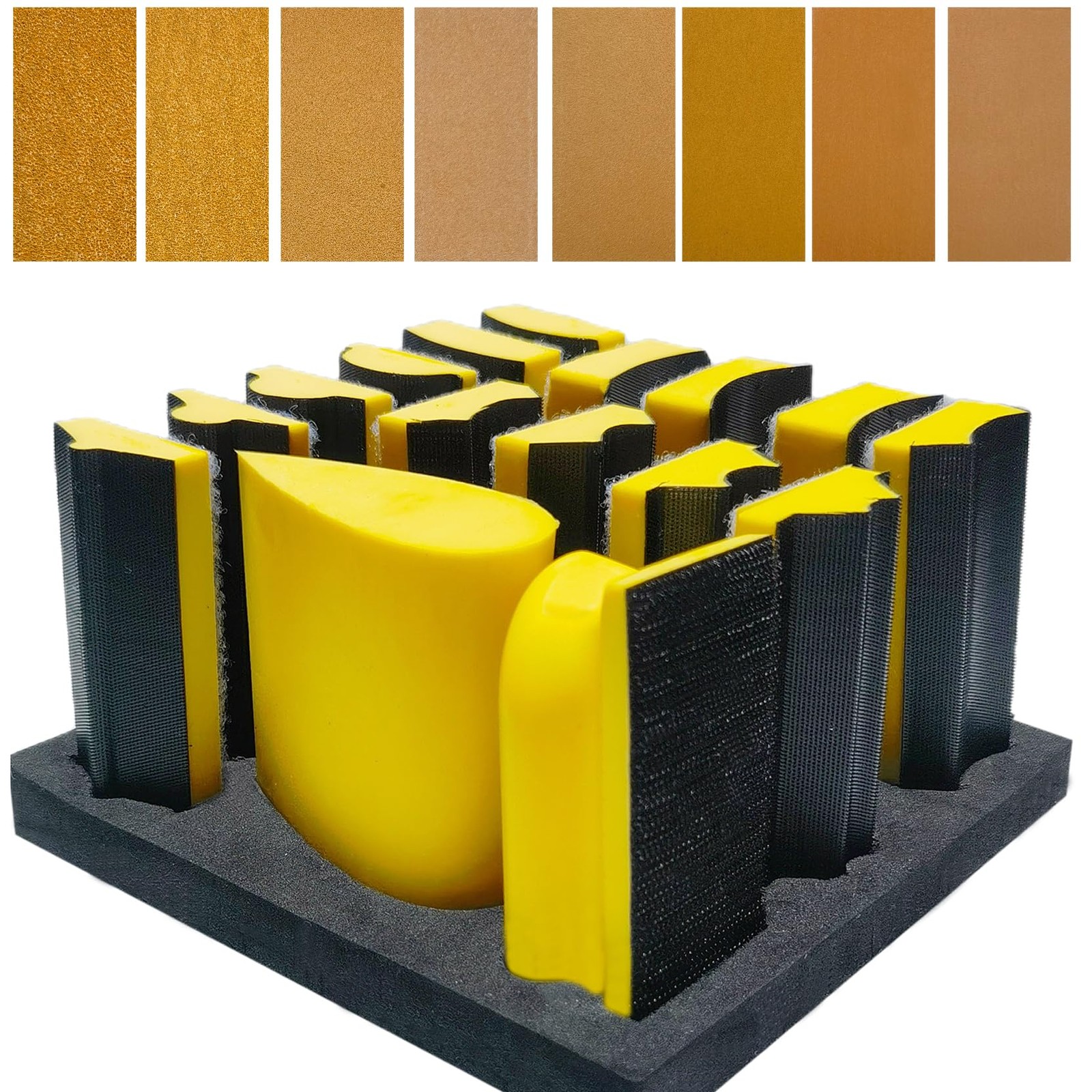 Sanding Block Set 56 PCS Assorted Shapes Sandpaper Kit for Woodwork Crafts Auto