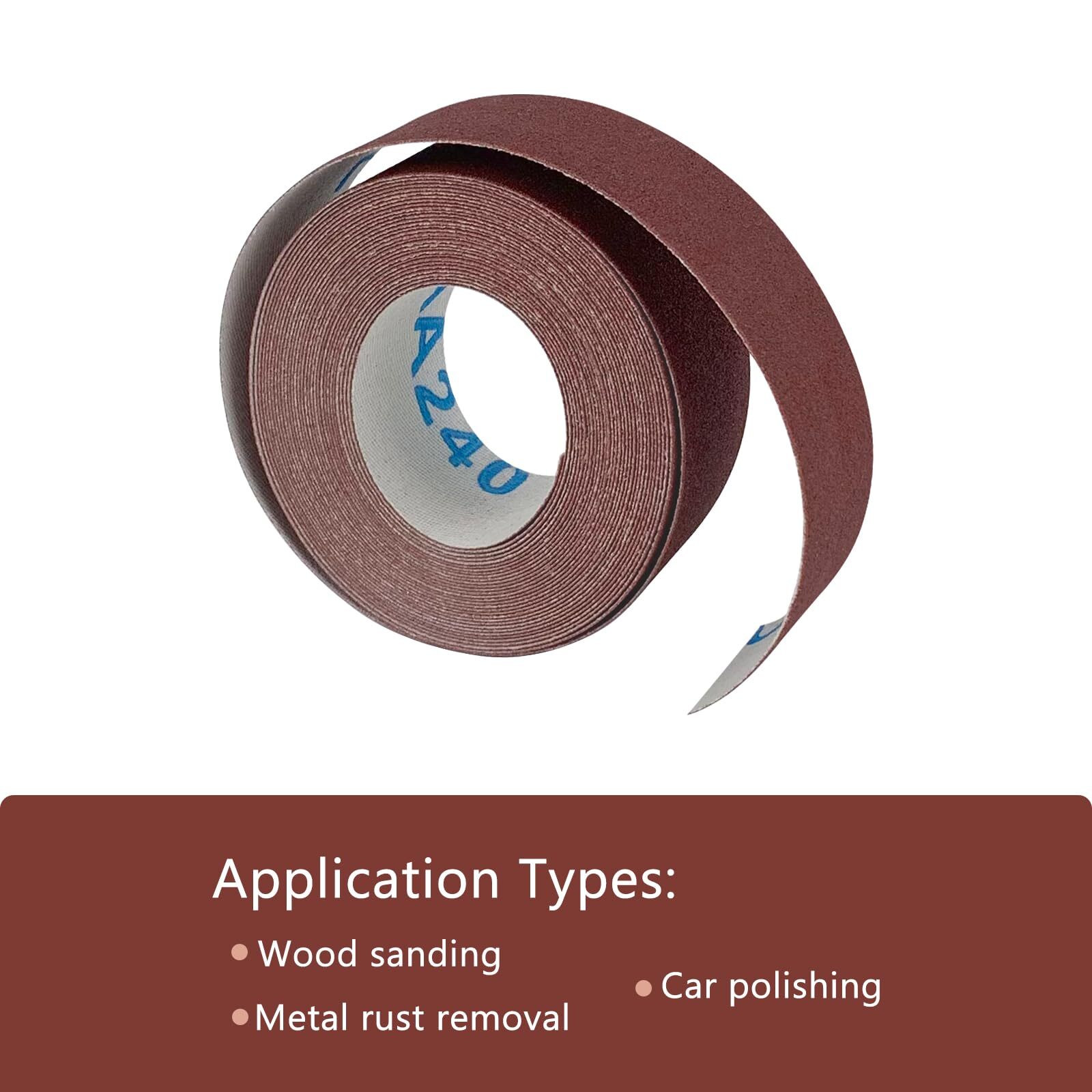 1 Inch x 19Ft Emery Cloth Sandpaper Roll for Wood Furniture Metal Automotive