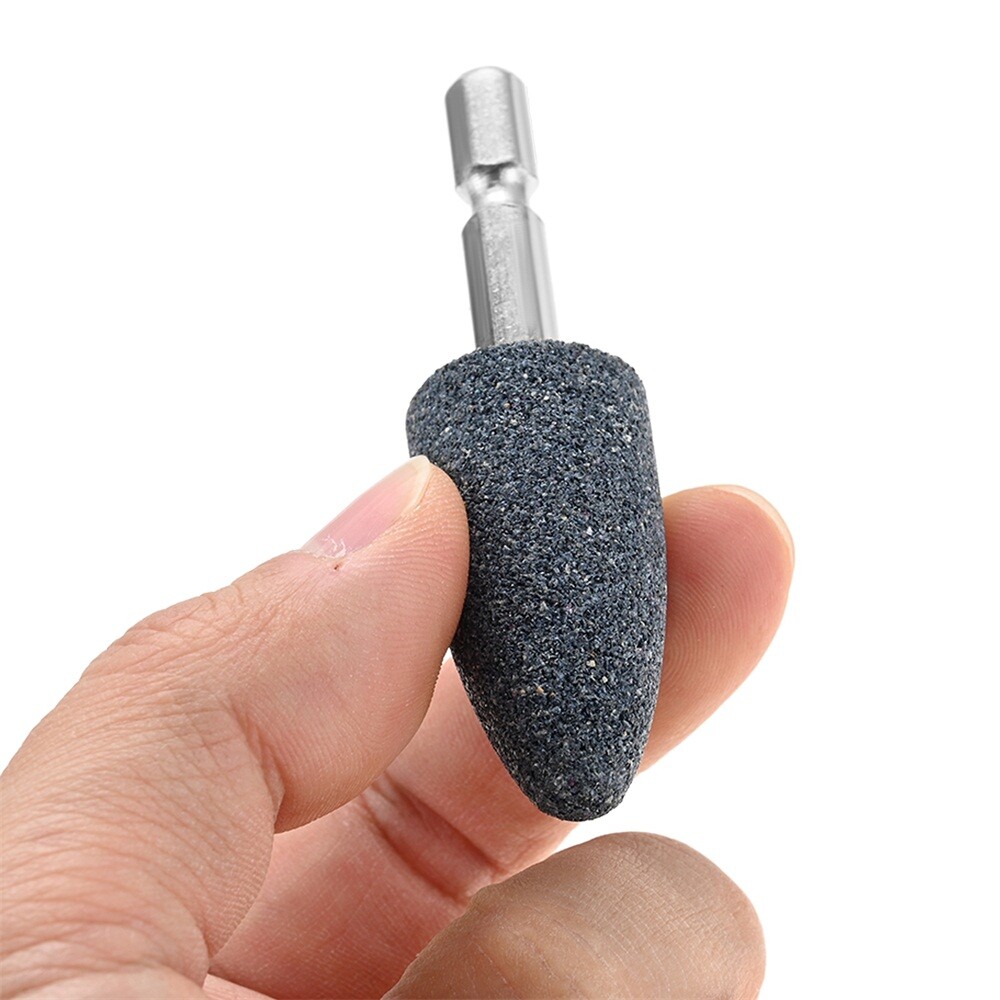 10Pcs Cone Shape Grinding Stone Aluminum Oxide For Die Grinder Other Rotary Tool