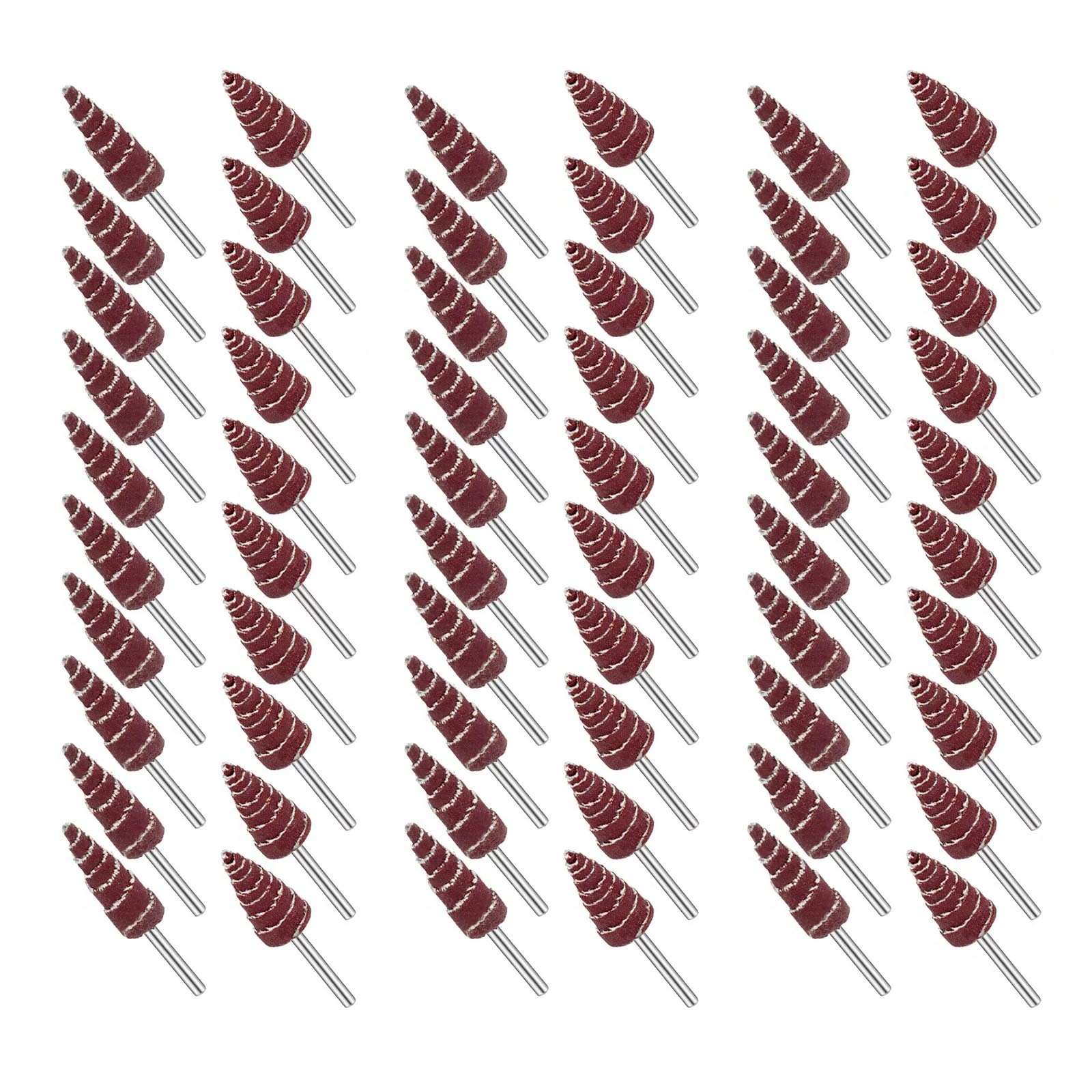 60Pcs Cone Shape Abrasive Flap Wheel For Deburring Sanding Polishing Woodcarving