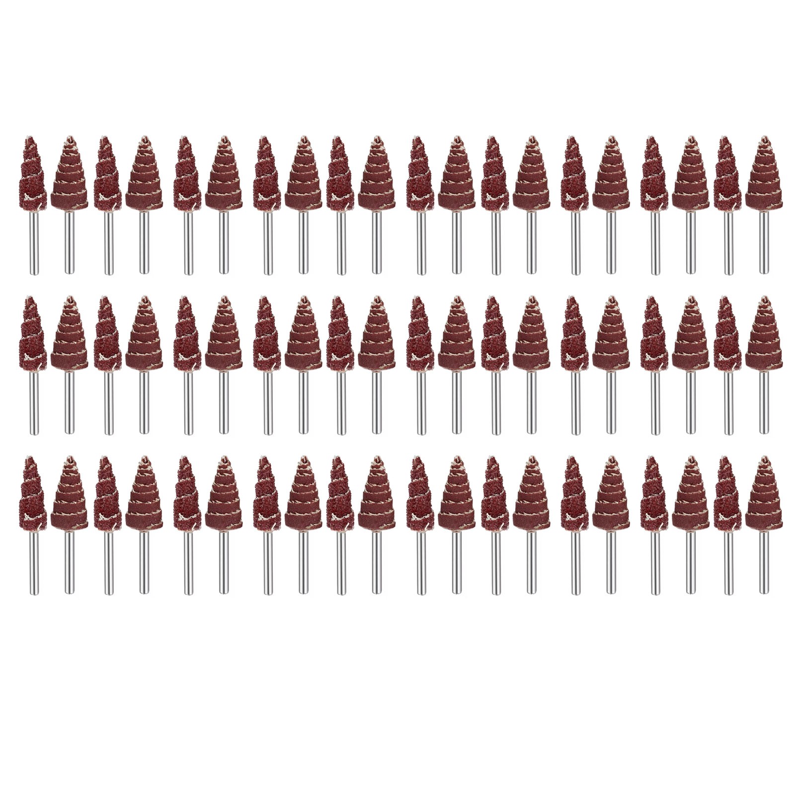 60Pcs Cone Shape Abrasive Flap Wheel 1/8″ Shank For Deburring Sanding Polishing