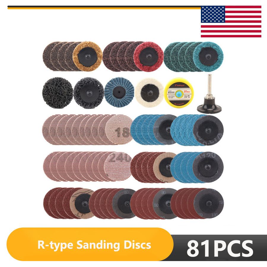 2 Inch R-type Sanding Discs Roll Lock Surface Sanding Discs Pad Polishing—50mm
