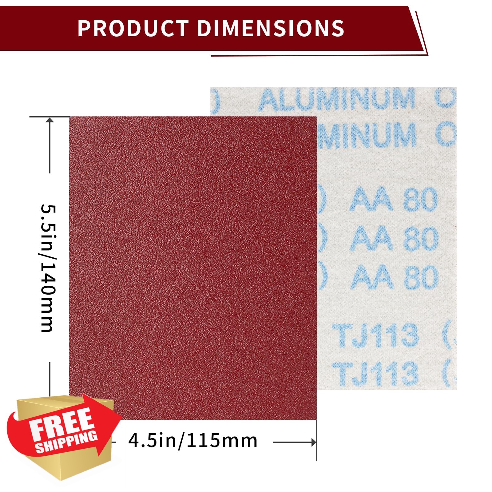 MASONTOOL 50pk P80 Sandpaper 4-1/2″*5-1/2″
