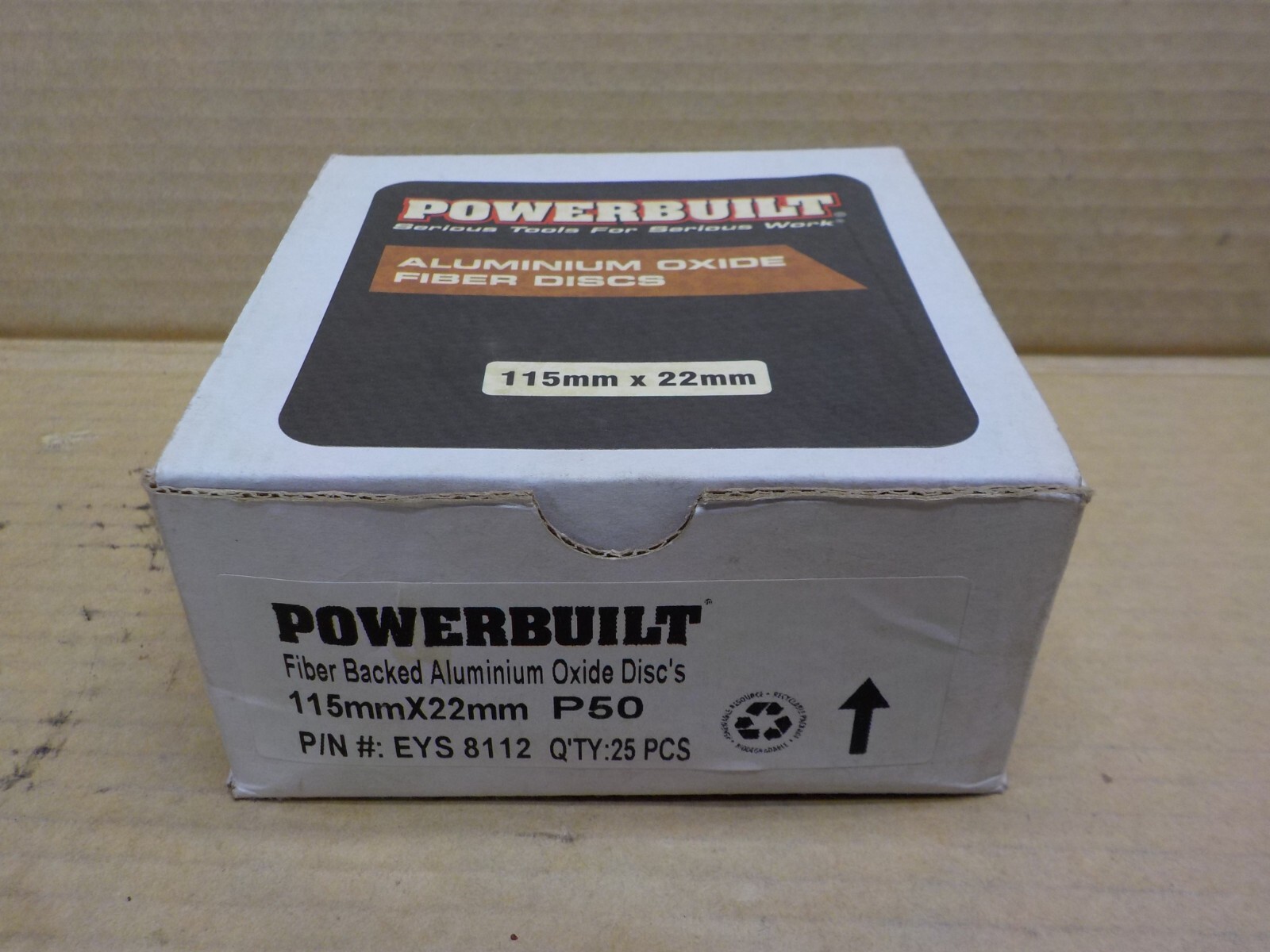 Powerbuilt 115x22mm P50 Aluminium Oxide Discs, 25 Pack Sanding Discs, This item