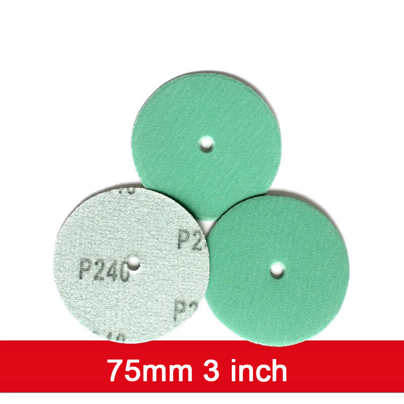 3″ 75mm 1 Hole Wet Dry Polyester Film Sanding Discs Hook Loop Sandpaper 240 Grit