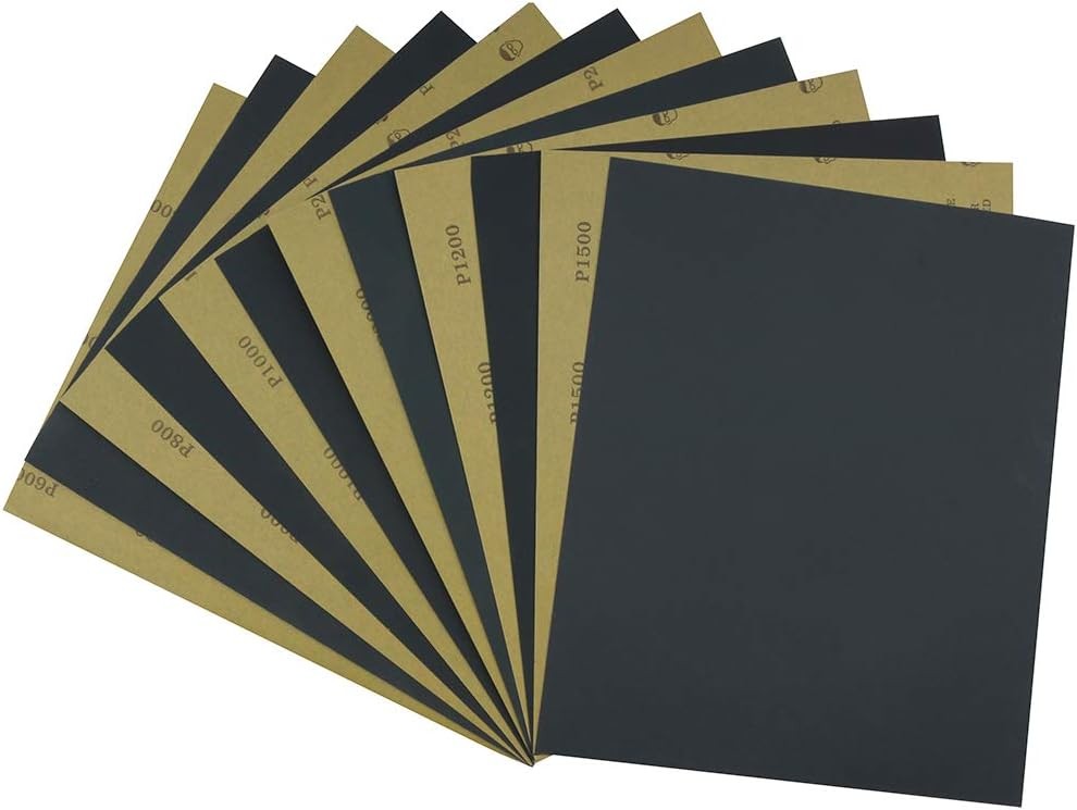 Sandpaper Assortment 600 800 1000 1200 1500 2000 Fine Grit, 30 Sheets Sand Pa…