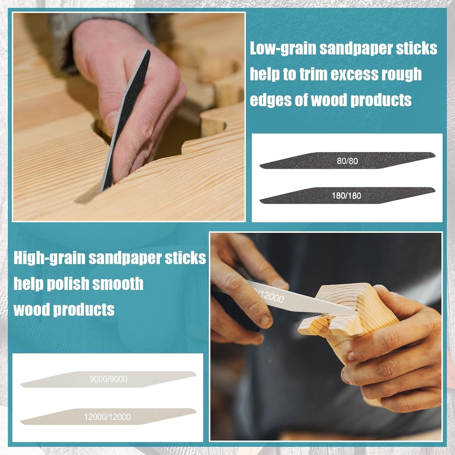 Universal Sanding Sticks 20 Pcs Set – Perfect Grits for Metal, Wood, and Plastic