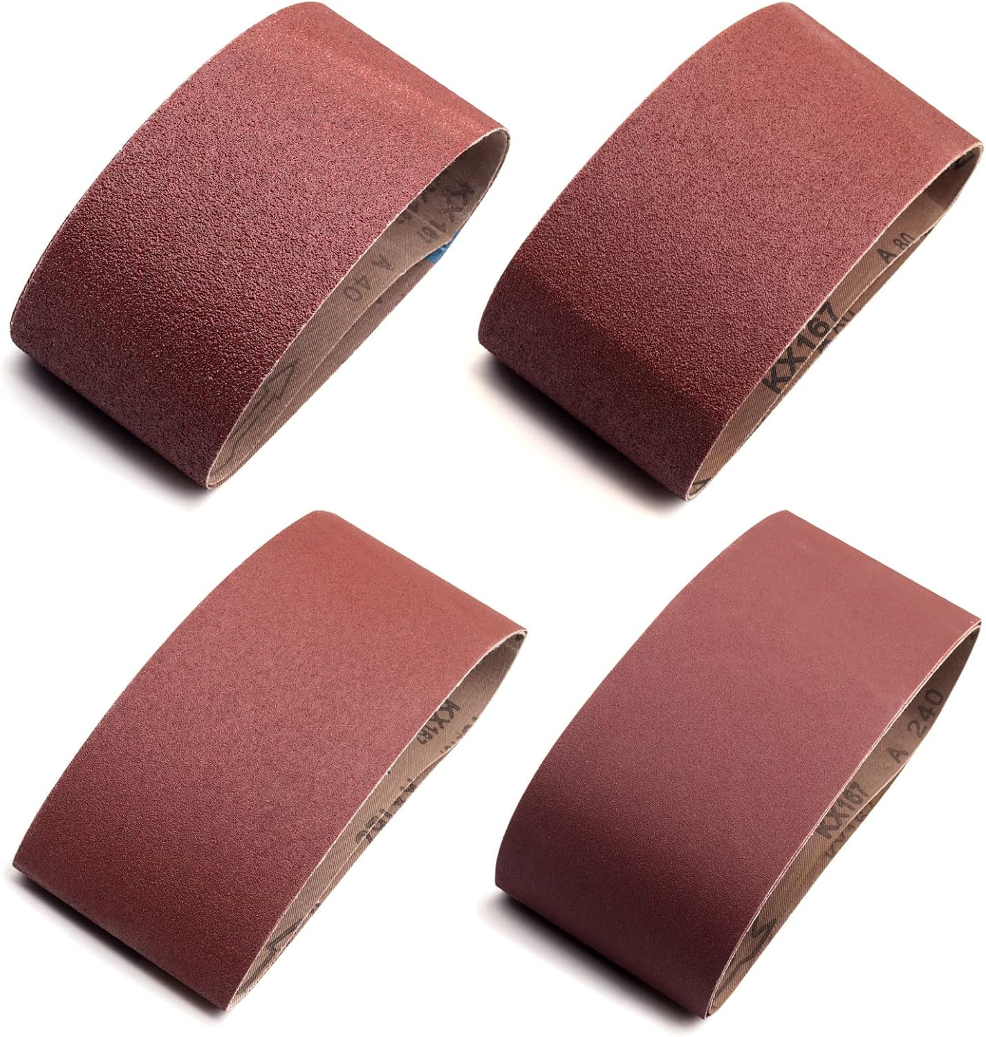 24 Pcs 4 X 21-Inch Sanding Belts for Belt Sander 4X21,6 Each of 40 80 120 240