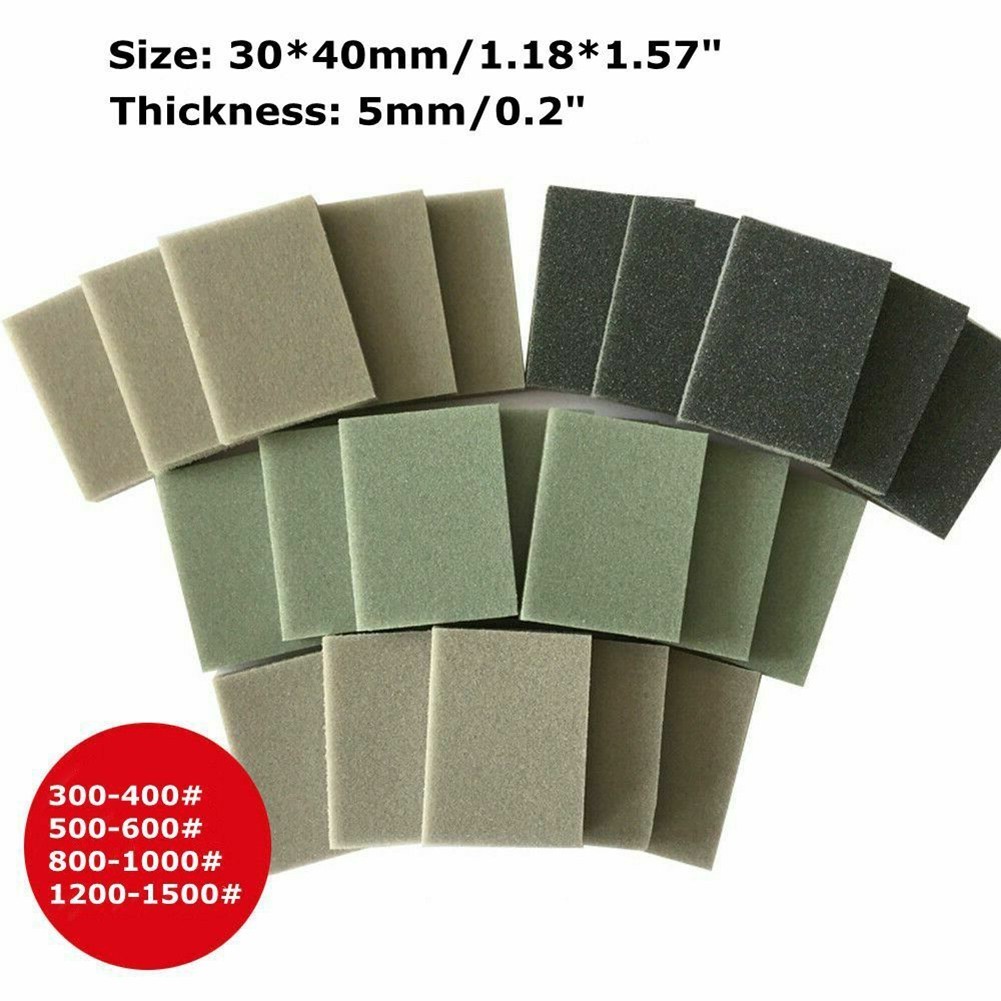 10pcs Foam Sanding Block Wet Dry Bodywork Fine Coarse Grit Sandpaper Sponge New