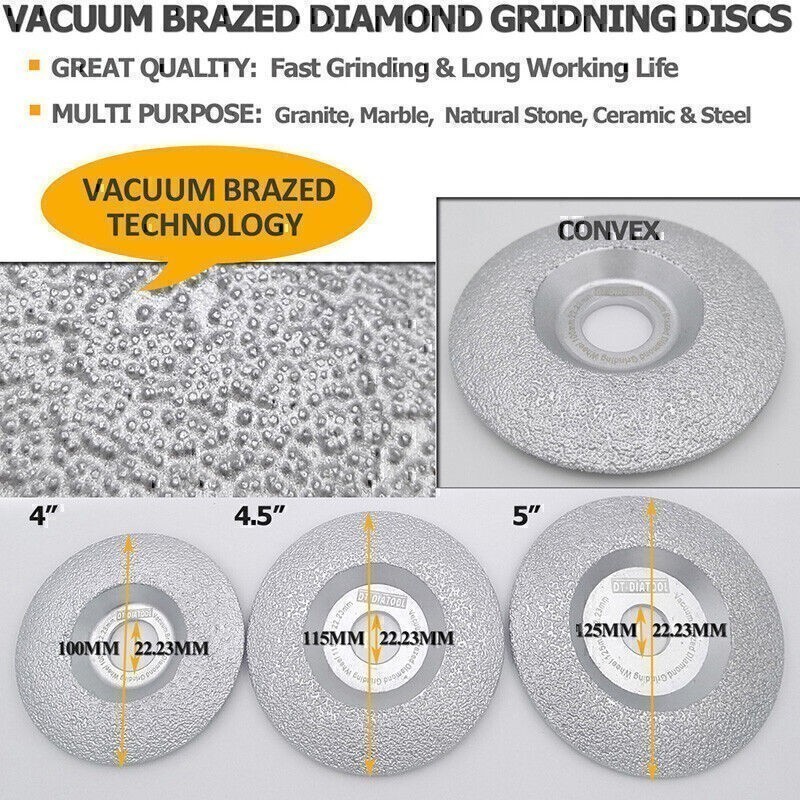 2pcs 4″/4.5″/5″ Diamond Grinding Wheel/Discs Multi-purpose Granite Marble Tile