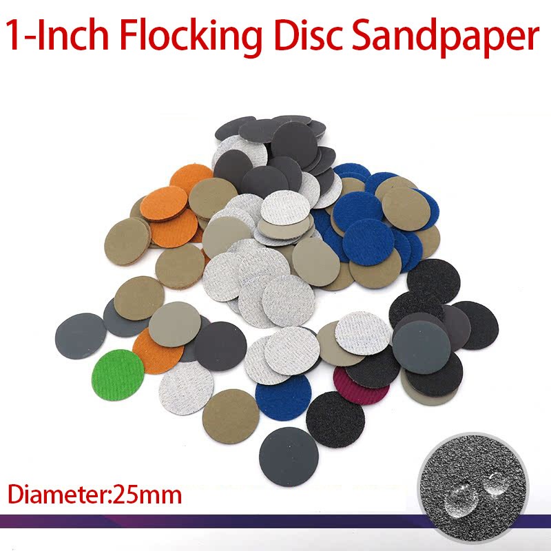 1-Inch Mini Flocking Disc Sandpaper 60-10000 Grit Hook And Loop Diameter 25mm