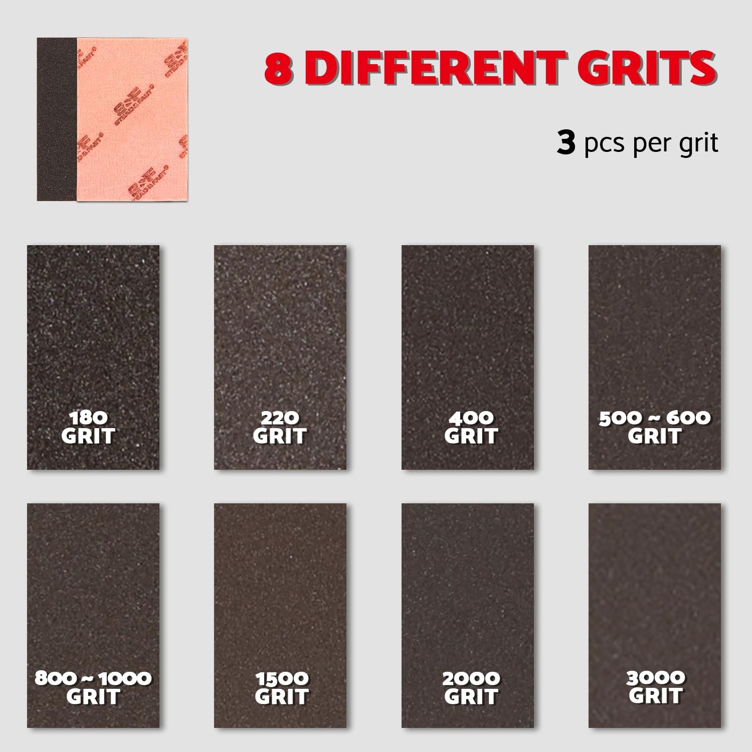 Sanding Sponges 1803000 Grit Foam Pads 2.8×3.9 Inch Hook & Loop 24 PCS