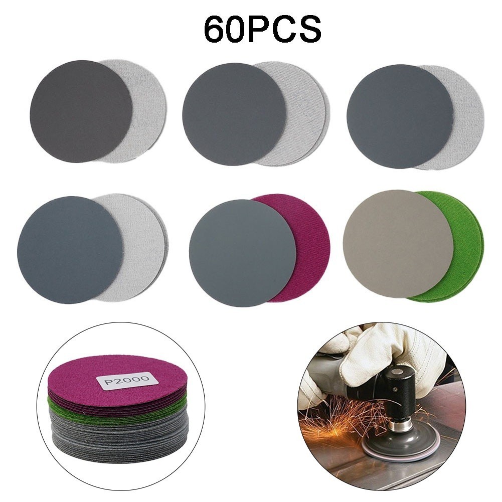Sandpaper Sanding Discs 3in 75mm 800-3000 Grit Hook&Loop Mixed Power Tools