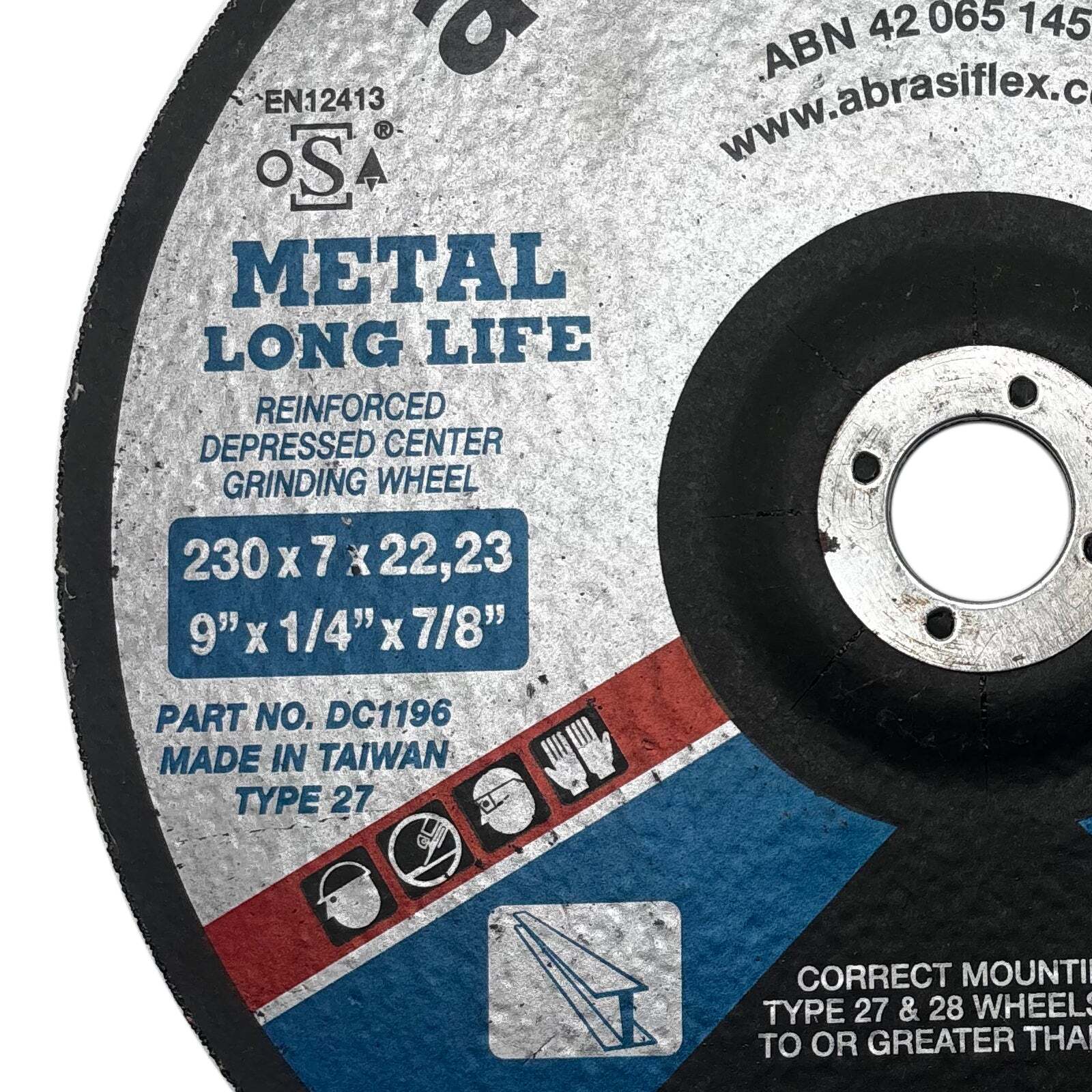 Abrasiflex Metal Grinding Wheel 230x7x22mm DC1196