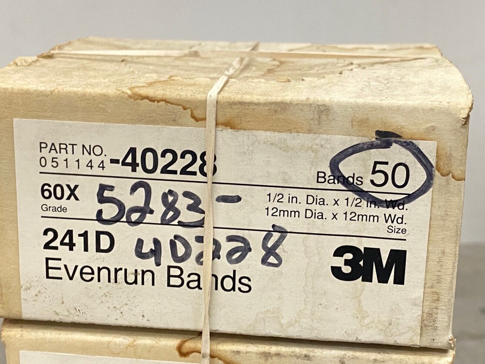 50 new 3M 241D (1/2″ x 1/2″) 60 Grit, RB Cloth Evenrun Bands, Sanding Drums