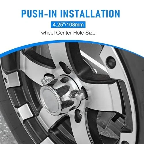 4PCS 4.25inch Trailer Wheel Center Caps Fit 4.25″ Center Hole, 3.66″ Height