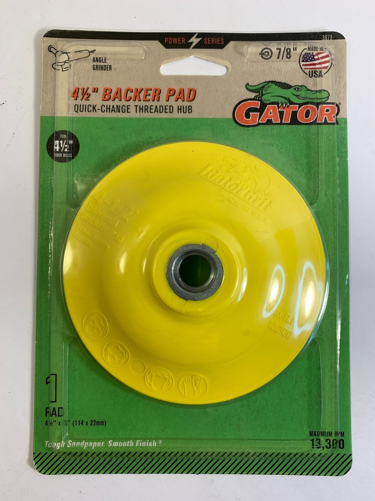 Gator 4-1/2″ Quick-Change Threaded Hub Backer Pad for Angle Grinder 13,300 RPM