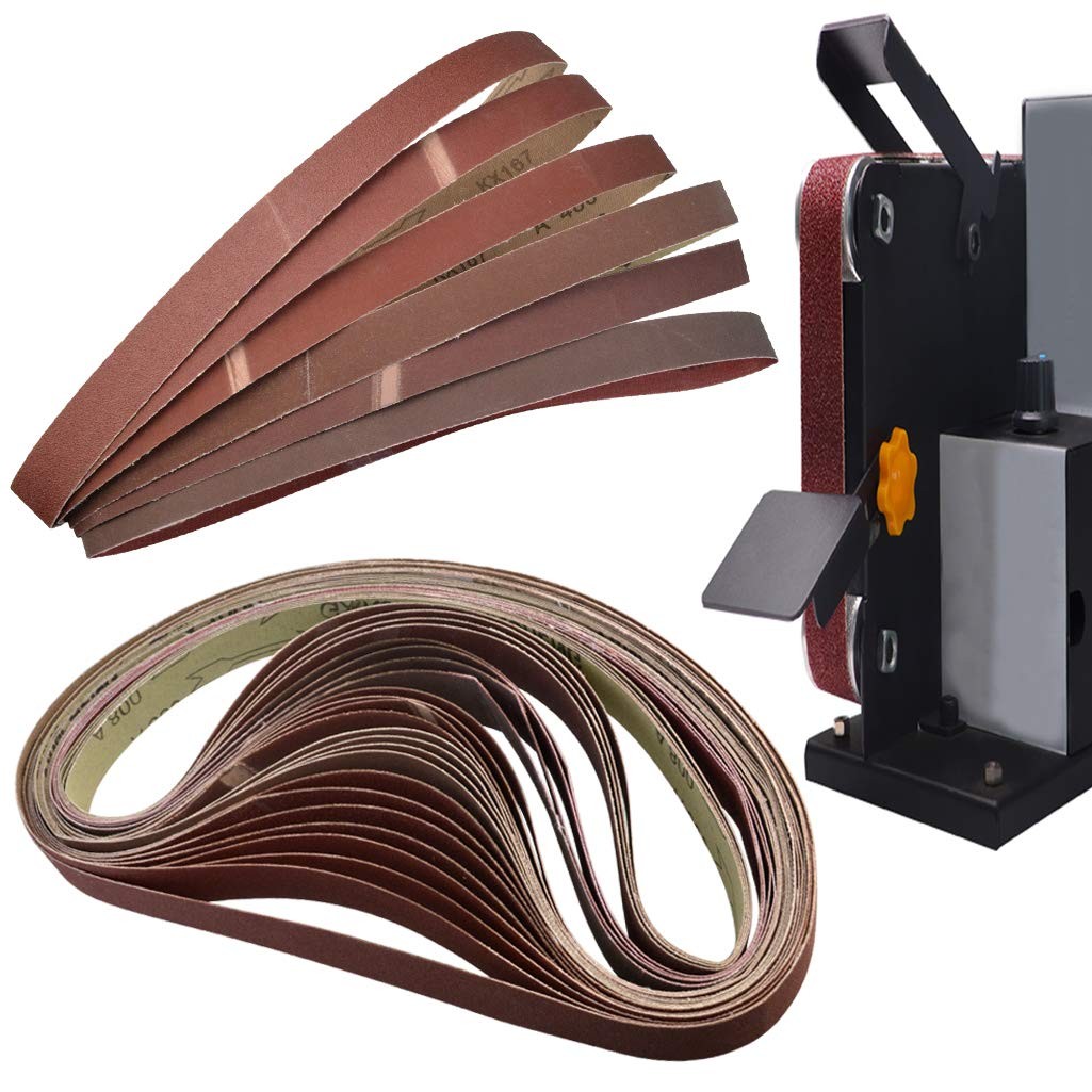 Bskifnn 30 Pack Sanding Belts 120 240 400 600 800 1000 Grits 5PCS 1 x 30 Inch