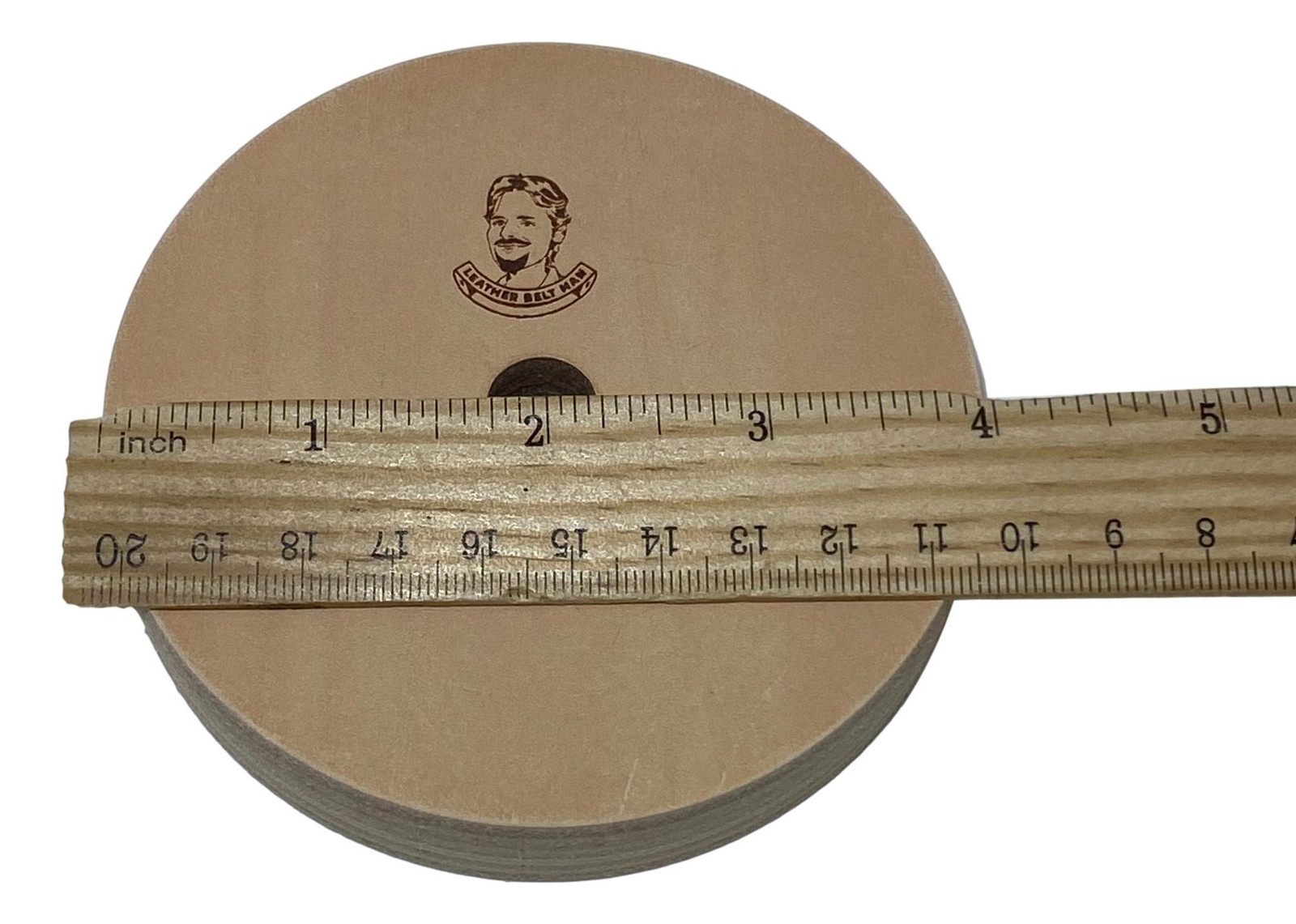 4″ Diameter Leather Honing Wheel – Fits 1/2″ Arbor – White Compound (3/4″ Width)