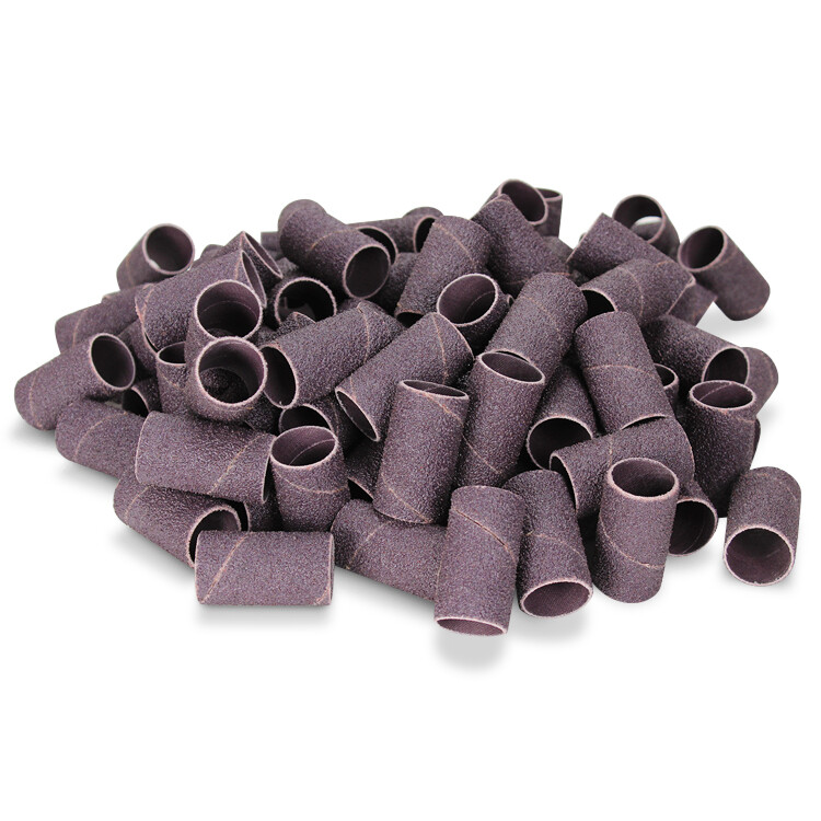 3/4″ x 1″ Aluminum Oxide Spiral Bands, No Lap Sanding Sleeves – 100 Pack