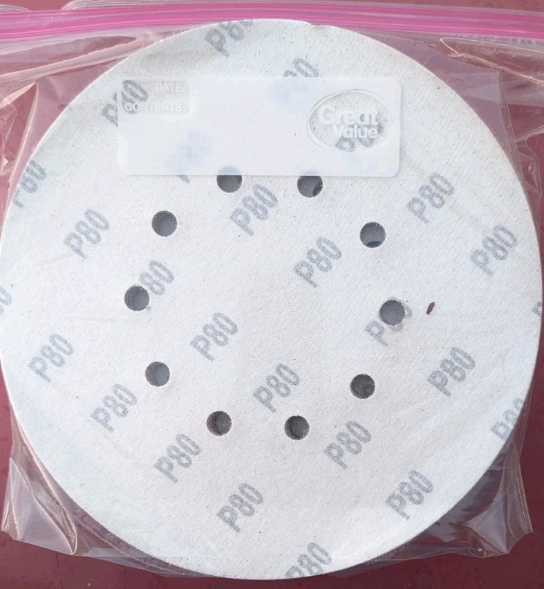 50 Pack 9-Inch 10-Hole Hook-&-Loop Sanding Disc, P80 Grit Aluminum Oxide Drywall