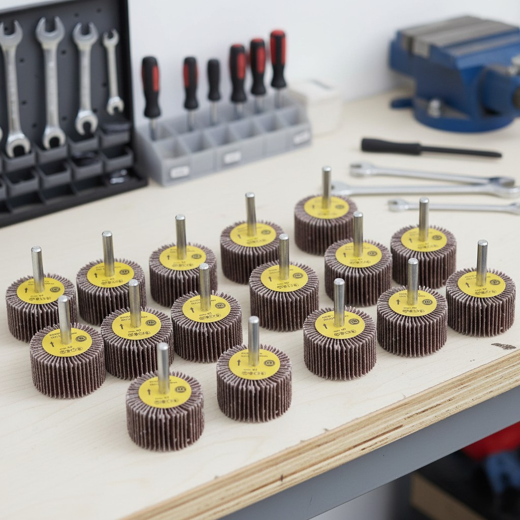 80-Grit Flap Wheels – 1.6 Inch, 1/4 Inch Shank, Ideal for Metalworking