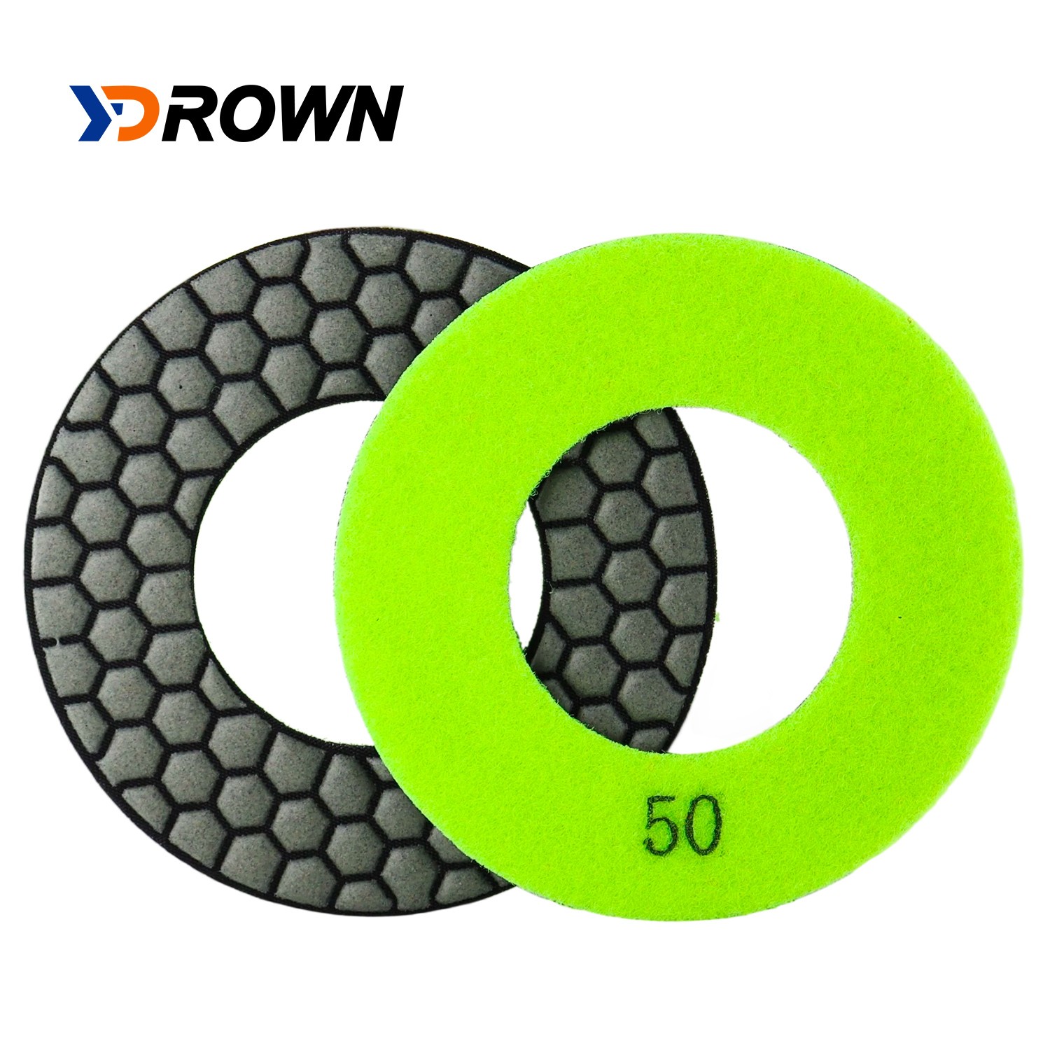 5″ 2PCS Diamond Polishing Pad 2mm Thickness Sanding Disc Dry Use Polisher Tool
