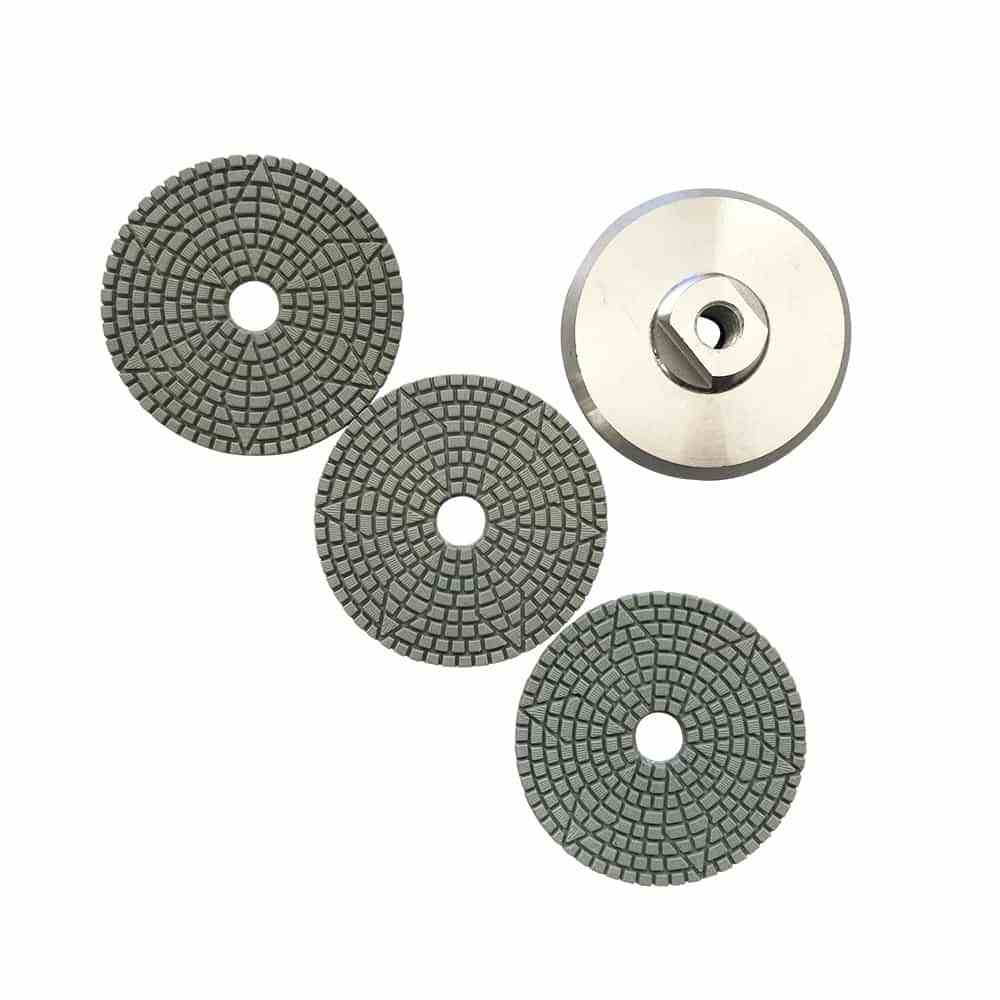 3 Step Stone Polishing Pads for Granite, Travertine, Marble w Aluminum Backer