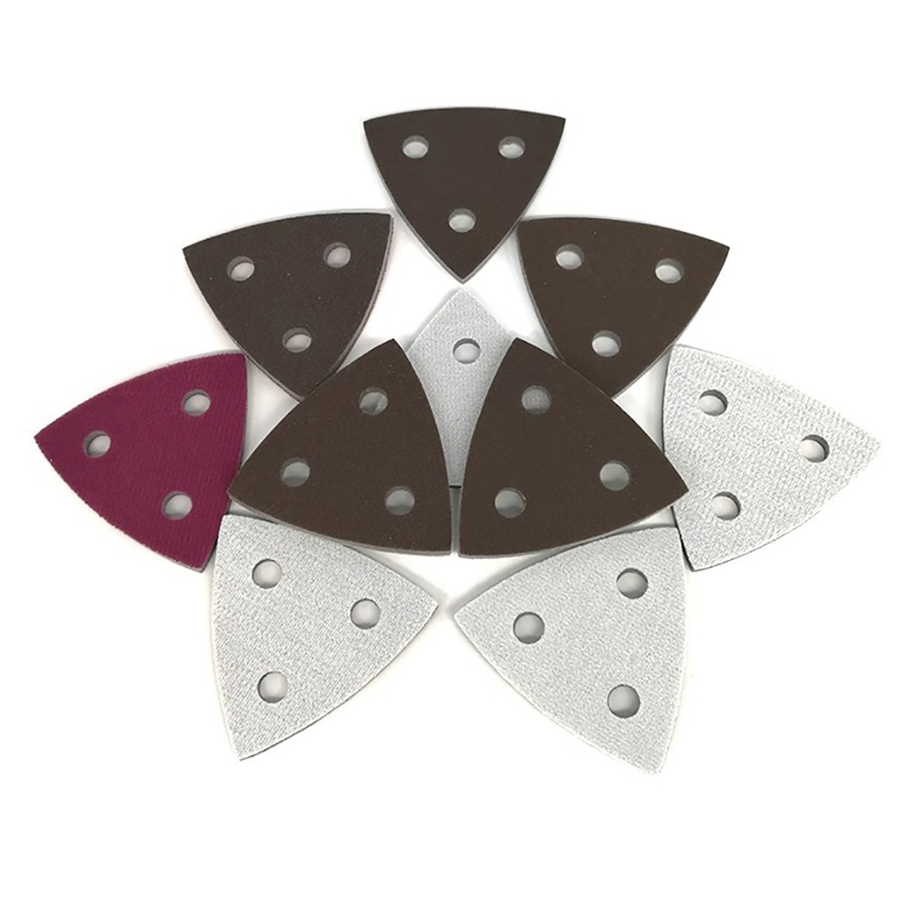 80mm 3 Hole Triangle Sponge Red Sandpaper Wet & Dry Sanding Disc 300#-2000# Grit