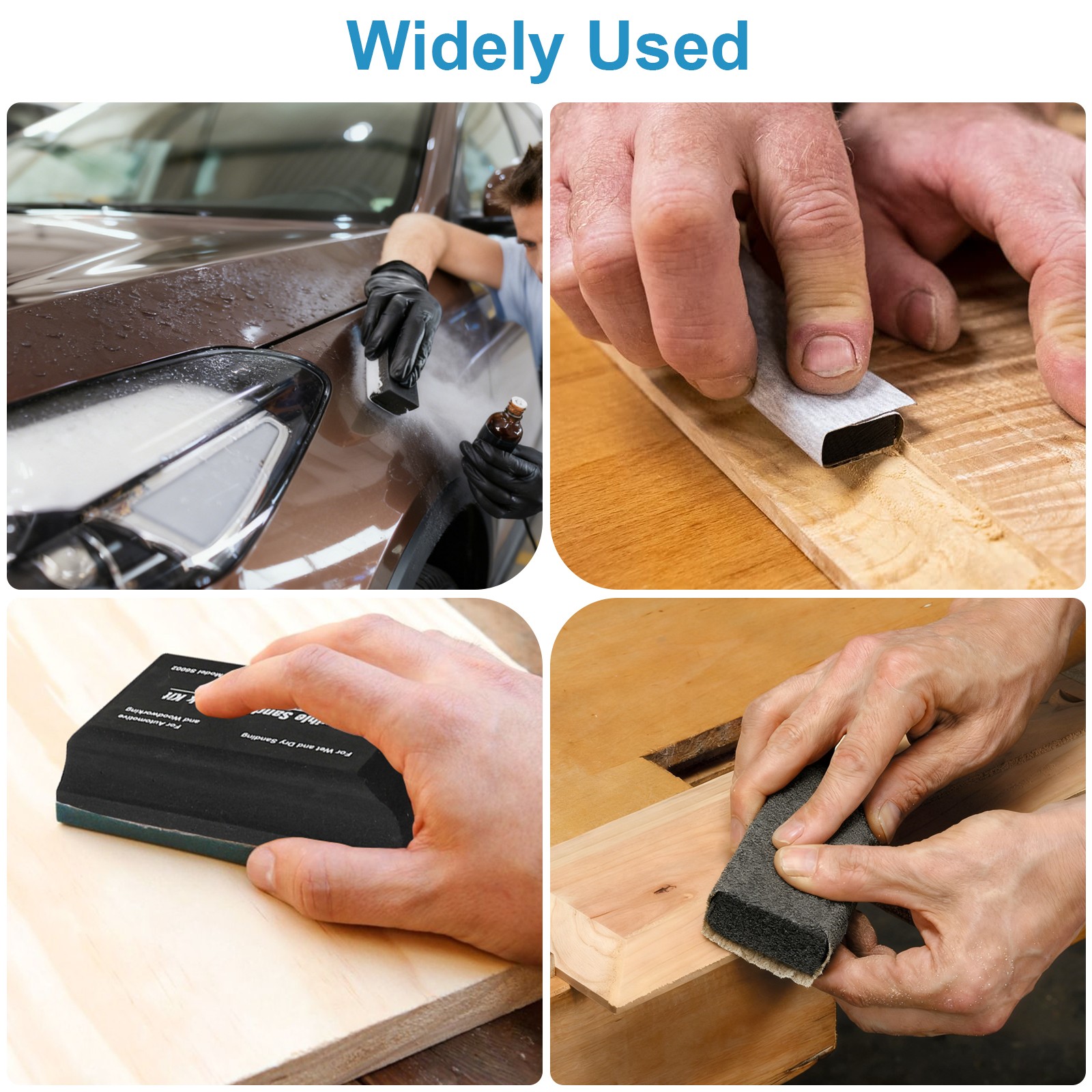 12x EVA Foam Sanding Block Set Wet Dry Sandpaper for Automotive Wood Body Repair