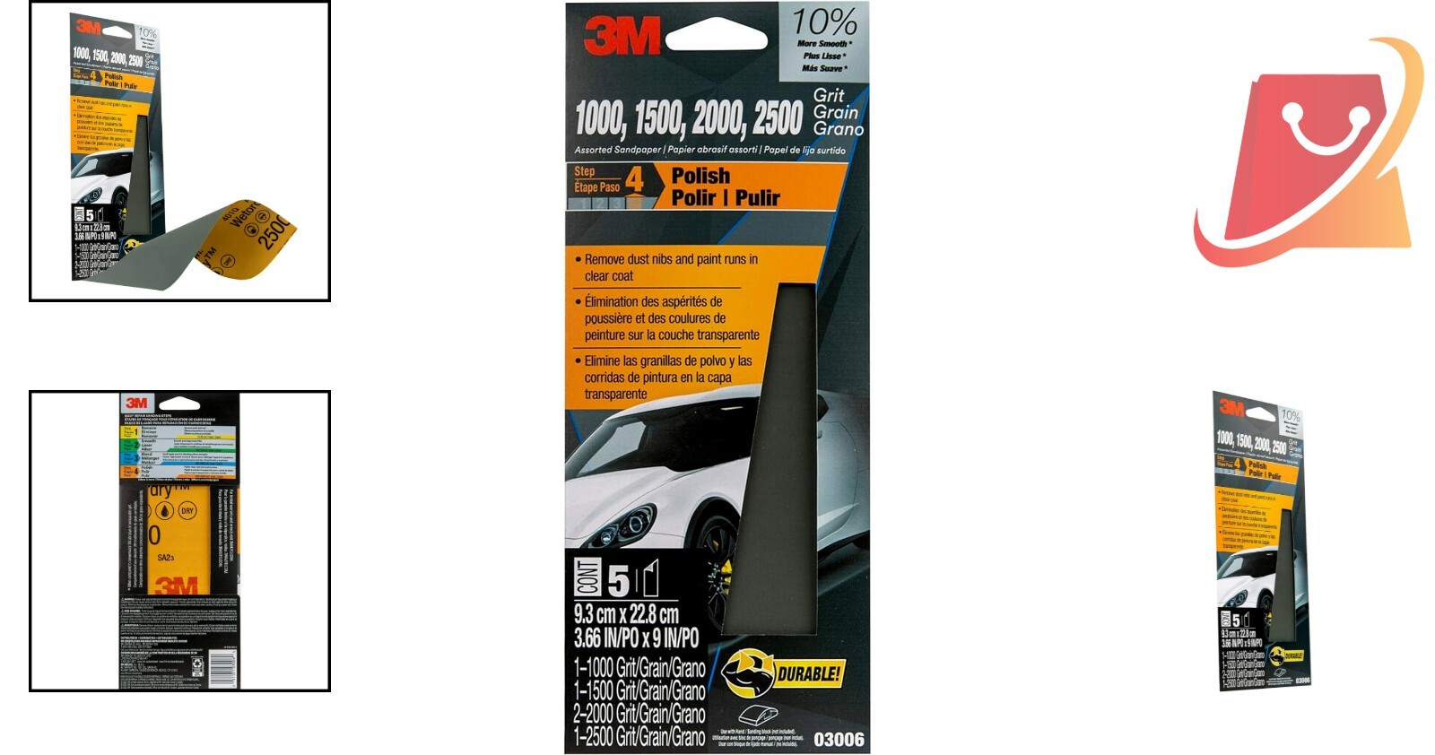 5 Sheets of Wetordry Sandpaper – 3-2/3 In x 9 In for Auto Body Repairs