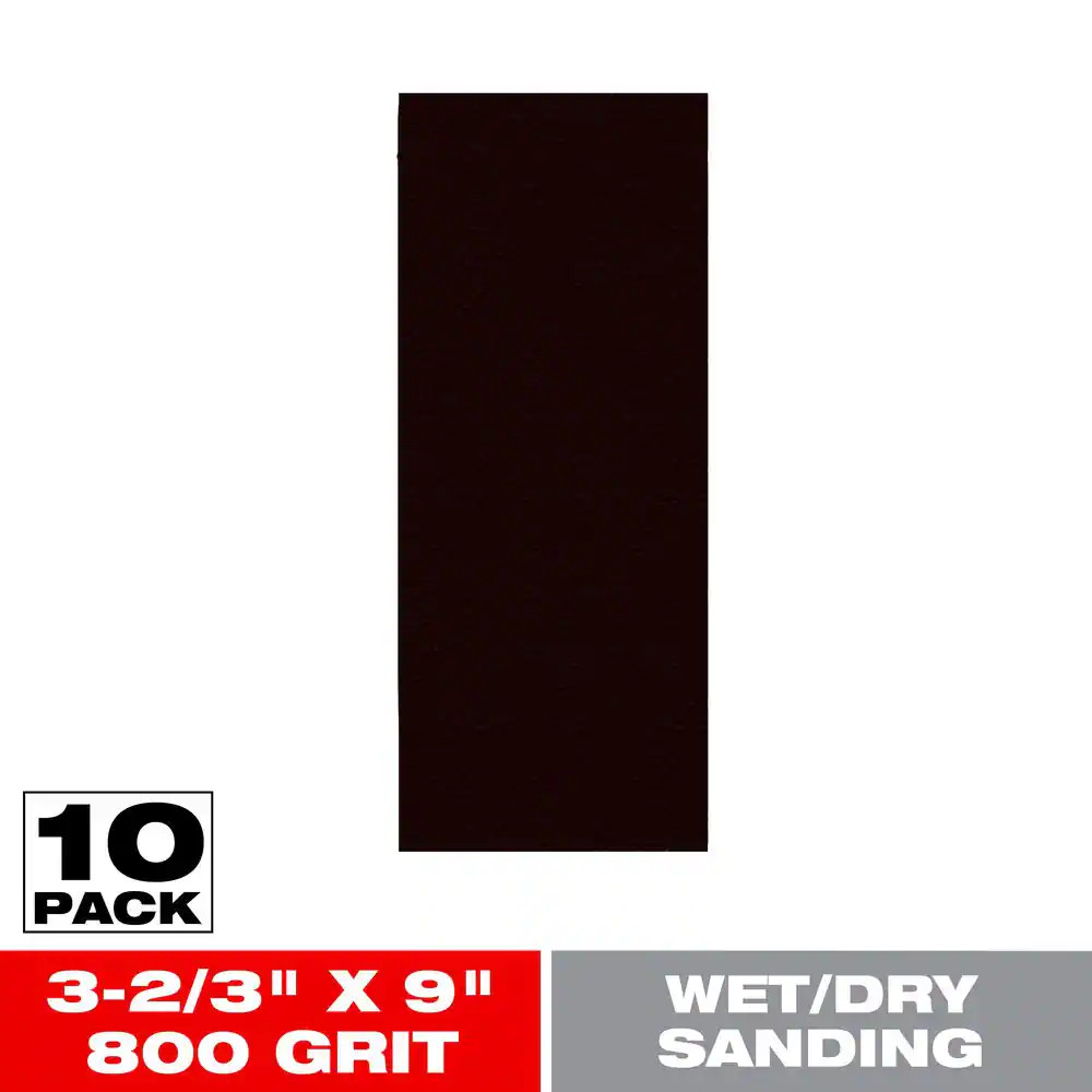 3-2/3 In. X 9 In. 800 Grit Ultra Polish Wet/Dry Sanding Sheet (10-Pack)