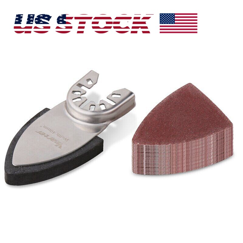 30Pcs 40mm Triangular Finger Oscillating Multi Tool With 1 X Sanding Pads Set