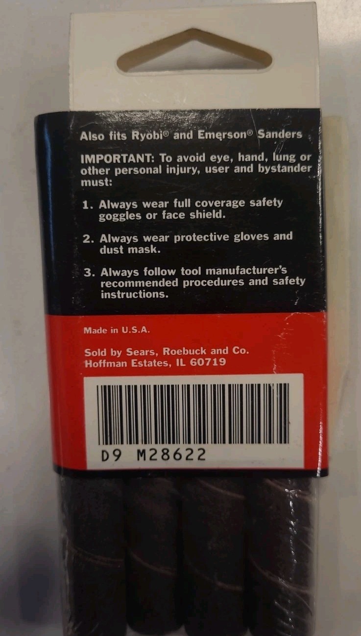 Lot Of 4 Craftsman 1/2″ Spindle Sanding Sleeves Resin Cloth USA (B3-A4)