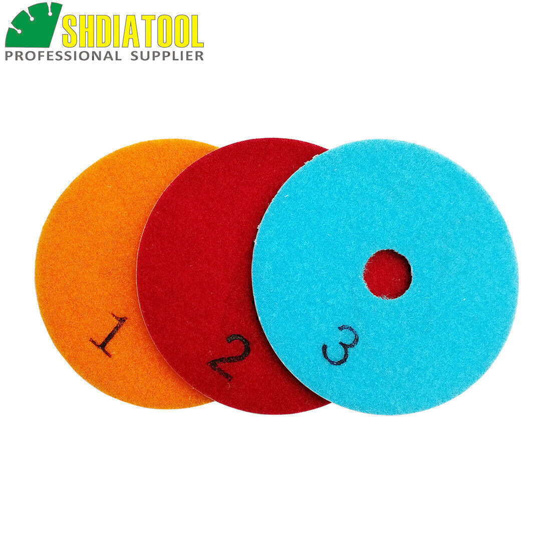 SHDIATOOL 10sets 4inch Flexible 3 Steps Diamond Polishing Pads Wet Sanding Discs