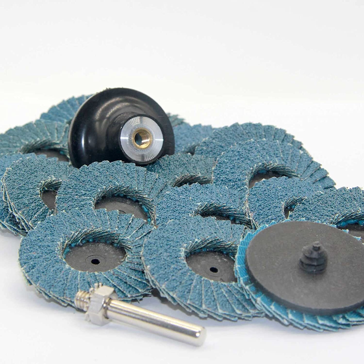 11PCS 2” 60 Grit Flap Disc Quick Change Sanding Discs with 1/4″ Shank Pad Holder