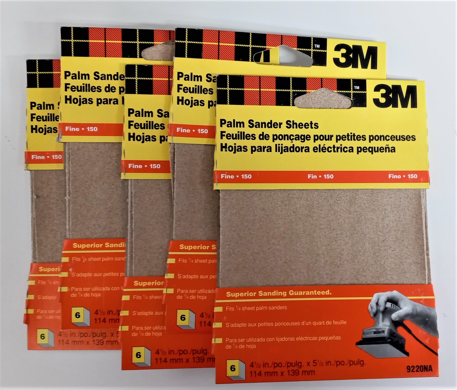 3M 4-1/2″ x 5-1/2 Palm Sander Sheets 9220NA 5-6pks