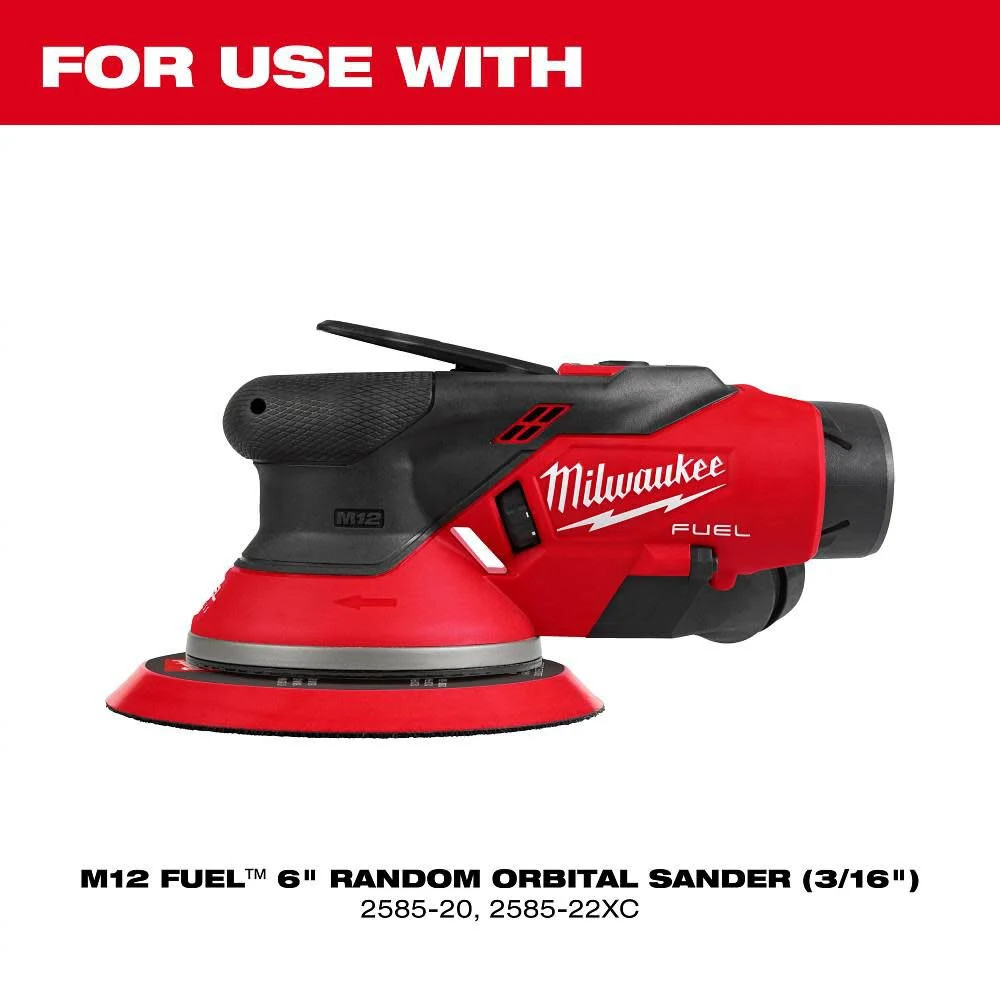 Milwaukee 6 Inch Hook And Loop Sander Backing Pad – Firm